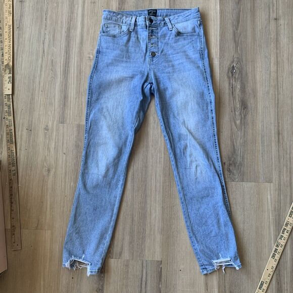 Just Black Denim (JBD) Ladies High Rise Button Fly Skinny Blue Jeans Size 27 - Picture 1 of 9